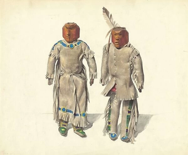 Cree Indian Dolls, c. 1936. Creator: Jane Iverson