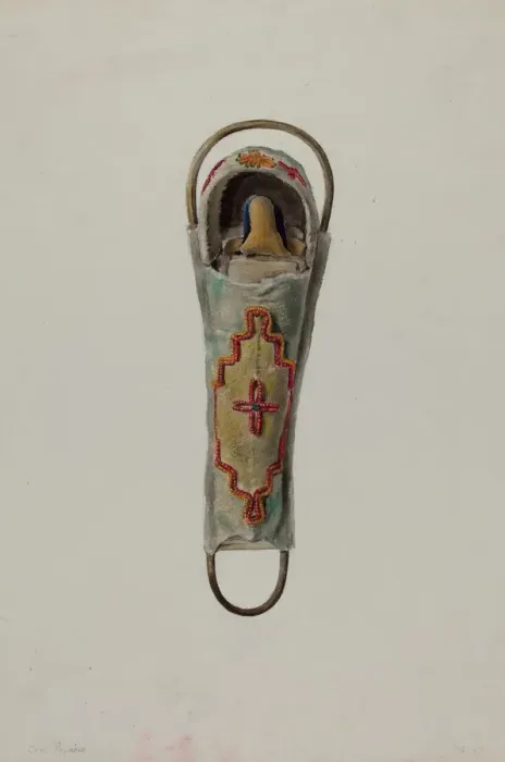 Framed Print : Cree Papoose Doll, 1935 / 1942. Creator: Jane Iverson Framed Print : Cree Papoose Doll, 1935 / 1942. Creator: Jane Iverson