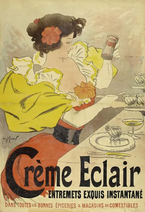 Framed Print : Crème Eclair, entremets exquis instantané, 1895. Creator: Meunier, Henri Georges (1873-1922) Framed Print : Crème Eclair, entremets exquis instantané, 1895. Creator: Meunier, Henri Georges (1873-1922)