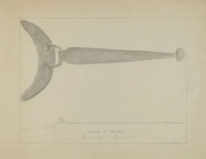 Framed Print : Crescent - Butted Strap Hinge, c. 1936. Creator: Donald Streeter Framed Print : Crescent - Butted Strap Hinge, c. 1936. Creator: Donald Streeter