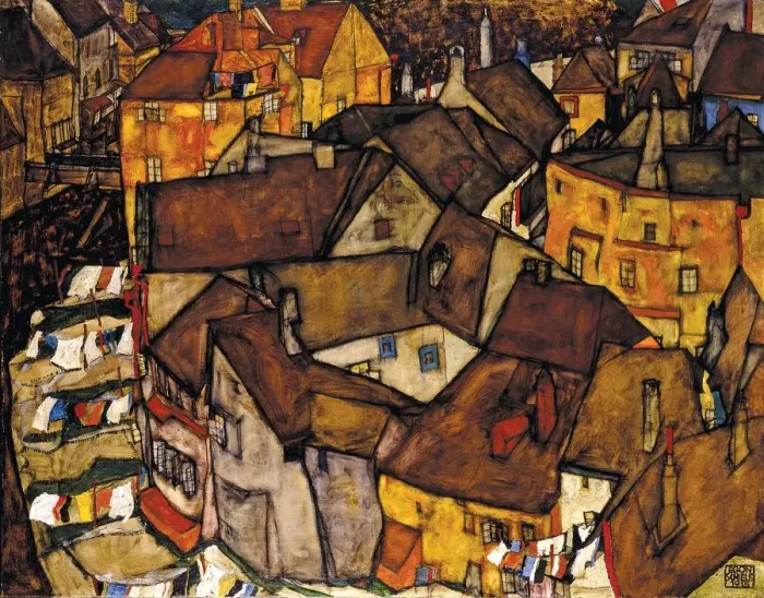 Framed Print : Crescent of Houses, Krumau (The Small City V), 1915 Framed Print : Crescent of Houses, Krumau (The Small City V), 1915
