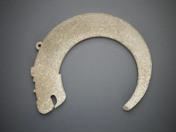 Framed Print : Crescent-shaped pendant in the form of a dragon, Eastern Zhou dynasty Framed Print : Crescent-shaped pendant in the form of a dragon, Eastern Zhou dynasty