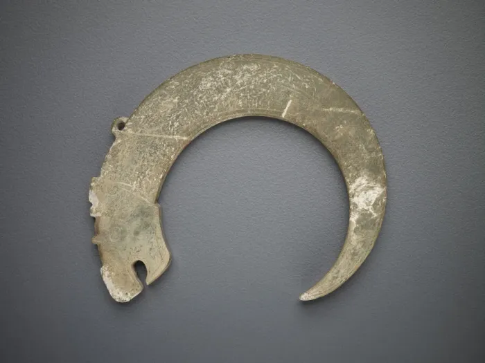Framed Print : Crescent-shaped pendant in the form of a dragon, Eastern Zhou dynasty Framed Print : Crescent-shaped pendant in the form of a dragon, Eastern Zhou dynasty