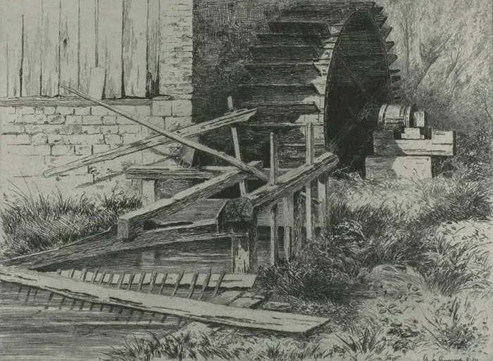 Framed Print : Mill in the Cressbeds at Veules, 1873. Creator: Carel Nicolaas Storm Framed Print : Mill in the Cressbeds at Veules, 1873. Creator: Carel Nicolaas Storm