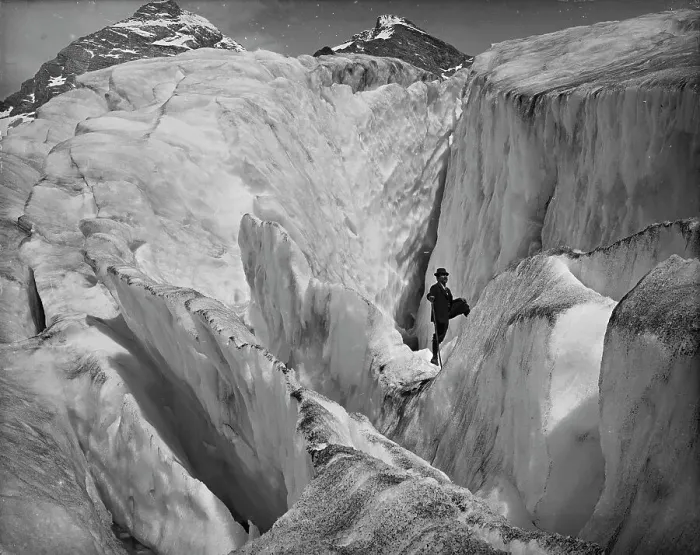 Framed Print : Crevasse formation in Illecillewaet Glacier, Selkirk Mountains, B.C. c1902. Creator: Unknown Framed Print : Crevasse formation in Illecillewaet Glacier, Selkirk Mountains, B.C. c1902. Creator: Unknown