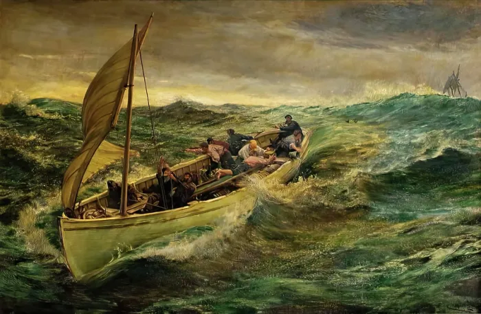 Framed Print : The Crew, 1902. Creator: Charles Napier Hemy Framed Print : The Crew, 1902. Creator: Charles Napier Hemy