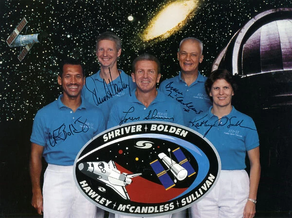 The crew of Space Shuttle Mission STS-31, 1990. Artist: NASA