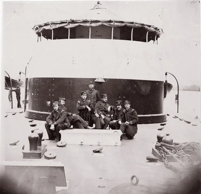 Framed Print : [Crew of U. S. Monitor Saugus ]. Brady album, p. 172, 1861-65. Creator: Unknown
