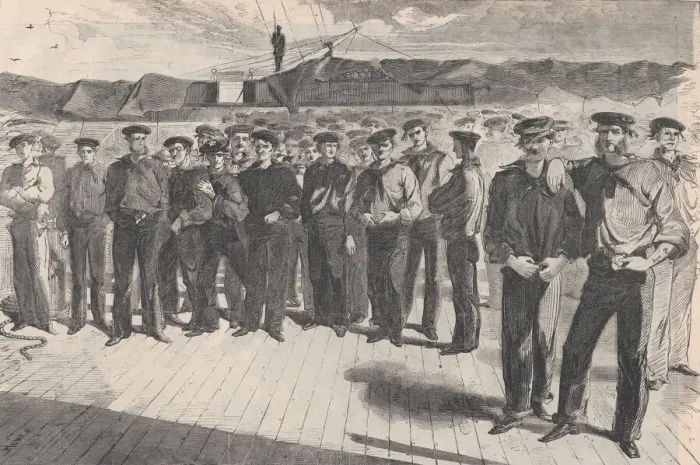 Framed Print : Crew of U. S. Steamsloop Colorado (Harpers Weekly, Vol. V), July 13, 1861 Framed Print : Crew of U. S. Steamsloop Colorado (Harpers Weekly, Vol. V), July 13, 1861
