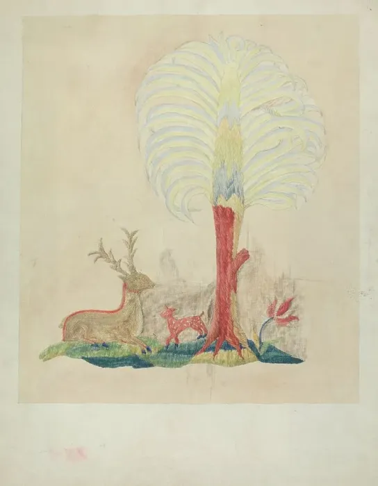 Framed Print : Crewel Embroidery, 1935 / 1942. Creator: Helen Dana Framed Print : Crewel Embroidery, 1935 / 1942. Creator: Helen Dana