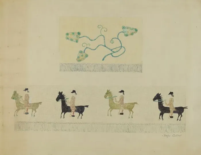 Framed Print : Crewel Embroidery, 1935 / 1942. Creator: John Oster Framed Print : Crewel Embroidery, 1935 / 1942. Creator: John Oster