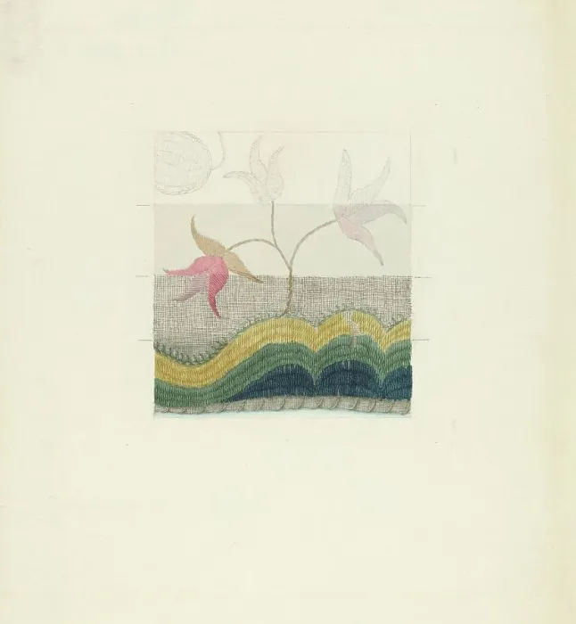 Framed Print : Crewel Embroidery, 1935 / 1942. Creator: Suzanne Chapman Framed Print : Crewel Embroidery, 1935 / 1942. Creator: Suzanne Chapman