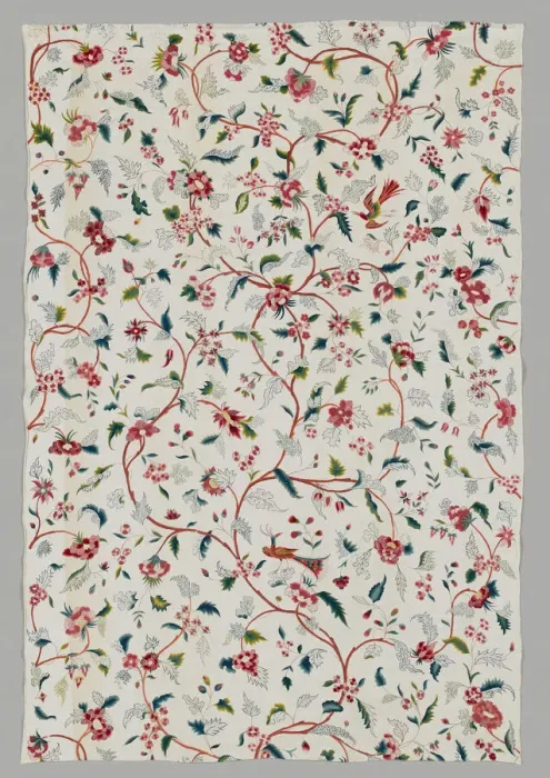 Framed Print : Crewel Work Curtain, England, early 18th century. Creator: Unknown Framed Print : Crewel Work Curtain, England, early 18th century. Creator: Unknown