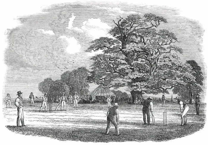 Framed Print : Cricket - drawn by Duncan, 1850. Creator: Duncan