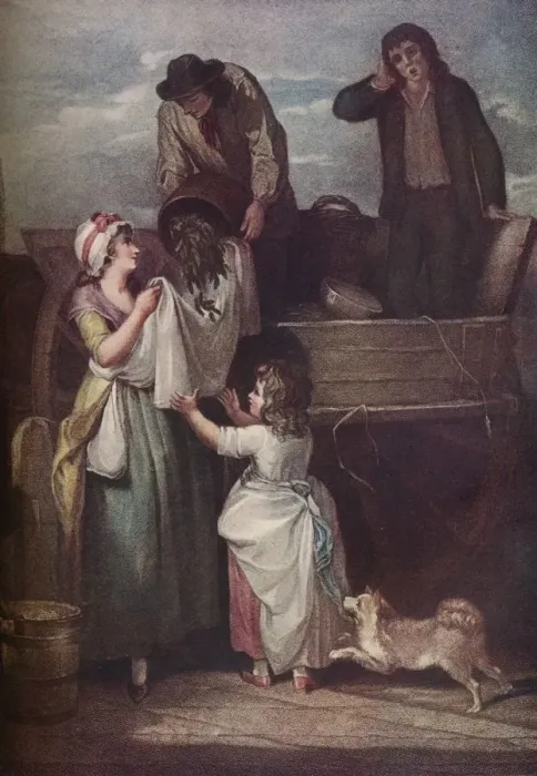 Framed Print : Cries of London: Fresh Gathered Peas Young Hastings, 1795, (1917). Artist: Giovanni Vendramini Framed Print : Cries of London: Fresh Gathered Peas Young Hastings, 1795, (1917). Artist: Giovanni Vendramini