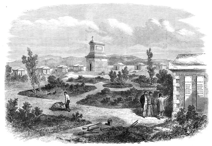 Framed Print : The Crimea Revisited: the French Cemetery, 1869. Creator: Unknown Framed Print : The Crimea Revisited: the French Cemetery, 1869. Creator: Unknown