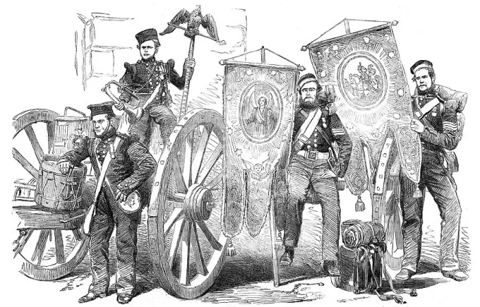 Framed Print : Crimean Heroes and Trophies, at Woolwich - from a photograph by J. Cundall and R. Howlett, 1856. Creator: Unknown Framed Print : Crimean Heroes and Trophies, at Woolwich - from a photograph by J. Cundall and R. Howlett, 1856. Creator: Unknown