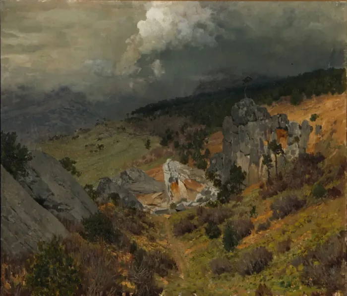 Framed Print : In the Crimean mountains, 1886. Artist: Levitan, Isaak Ilyich (1860-1900)