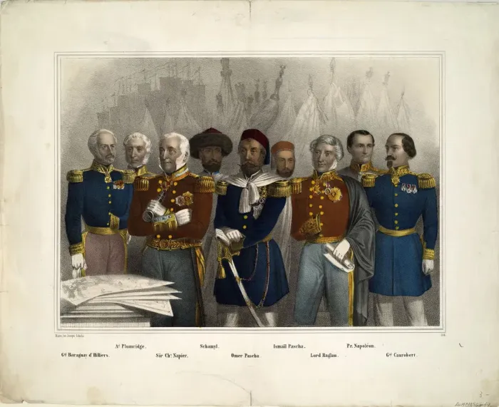 Framed Print : Crimean War leaders group portrait, 1855-1856 Framed Print : Crimean War leaders group portrait, 1855-1856
