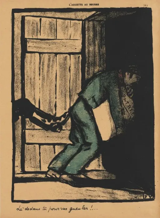Framed Print : Crimes and Punishments IV, 761: You can bawl, 1872. Creator: Felix Vallotton (French Framed Print : Crimes and Punishments IV, 761: You can bawl, 1872. Creator: Felix Vallotton (French