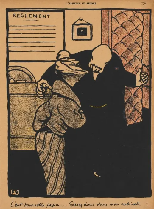 Framed Print : Crimes and Punishments XIX, 776: Its about your father, 1872. Creator: Felix Vallotton Framed Print : Crimes and Punishments XIX, 776: Its about your father, 1872. Creator: Felix Vallotton