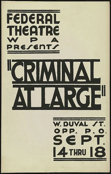 Criminal at Large, Jacksonville, FL, 1937. Creator: Unknown