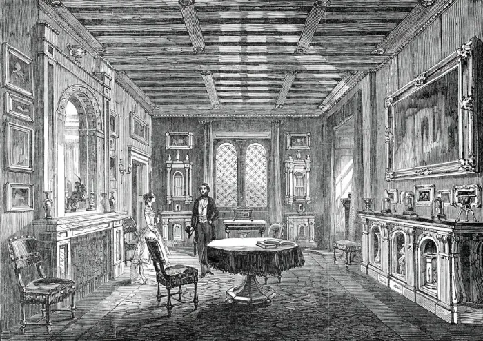Framed Print : The Crimson Drawing-Room, Lansdown Tower, 1845. Creator: Unknown Framed Print : The Crimson Drawing-Room, Lansdown Tower, 1845. Creator: Unknown