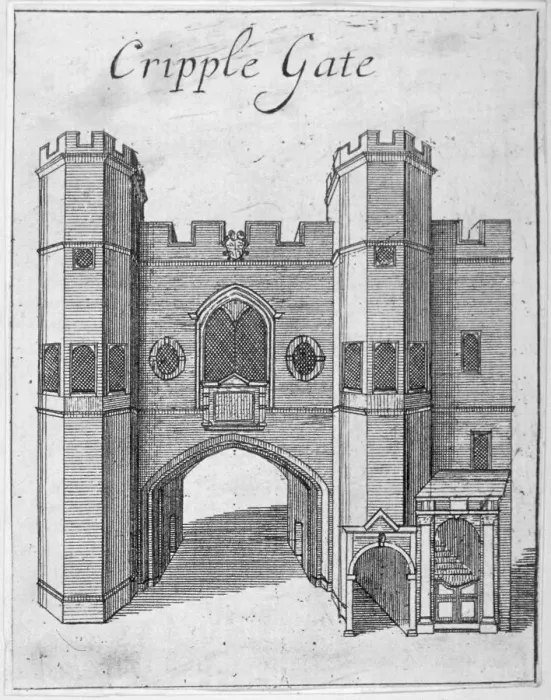 Framed Print : Cripplegate, City of London, 1750. Artist Framed Print : Cripplegate, City of London, 1750. Artist