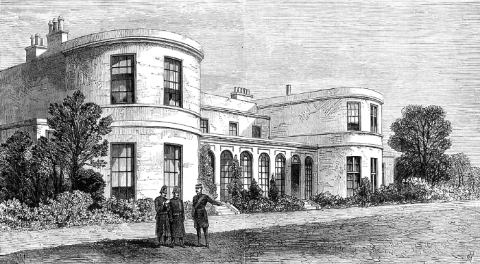 Framed Print : The Crisis in Ireland: residence of the Chief Secretary in Phoenix Park, Dublin, 1881. Creator: Unknown Framed Print : The Crisis in Ireland: residence of the Chief Secretary in Phoenix Park, Dublin, 1881. Creator: Unknown