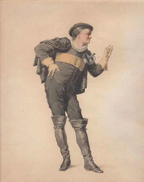 Crispin in Les Folies amoureuses by Jean-Francois Regnard. Creator: Geffroy