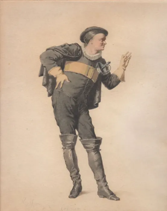 Framed Print : Crispin in Les Folies amoureuses by Jean-Francois Regnard. Creator: Geffroy Framed Print : Crispin in Les Folies amoureuses by Jean-Francois Regnard. Creator: Geffroy