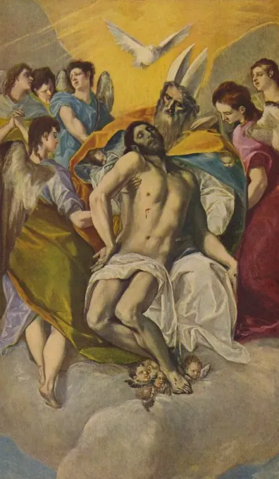 Framed Print : Cristo En Brazos Del Padre Eterno, (Christ in Arms of the Eternal Father), 1577, (c1934). Artist: El Greco Framed Print : Cristo En Brazos Del Padre Eterno, (Christ in Arms of the Eternal Father), 1577, (c1934). Artist: El Greco