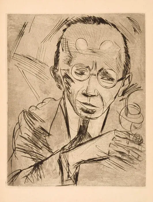Framed Print : The critic (Portrait of Paul Fechter (1880-1958), 1921. Creator: Pechstein, Hermann Max (1881-1955) Framed Print : The critic (Portrait of Paul Fechter (1880-1958), 1921. Creator: Pechstein, Hermann Max (1881-1955)
