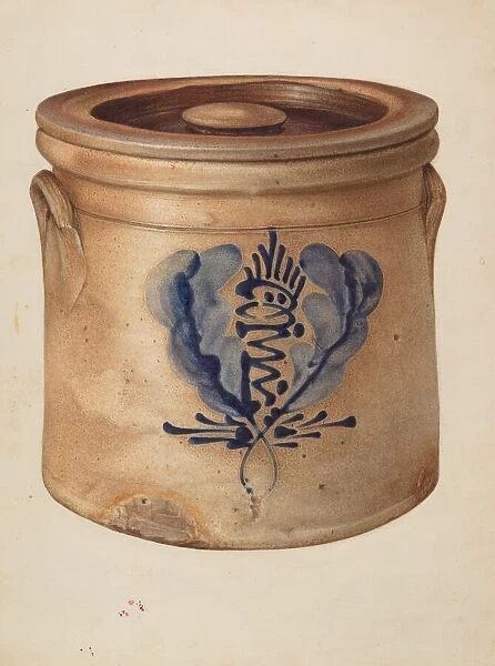 Crock with Cover, c. 1940. Creator: Isadore Goldberg