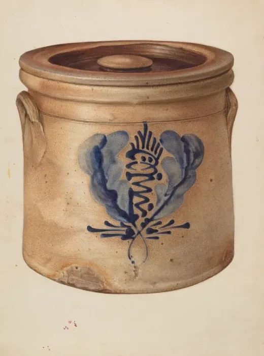 Framed Print : Crock with Cover, c. 1940. Creator: Isadore Goldberg Framed Print : Crock with Cover, c. 1940. Creator: Isadore Goldberg