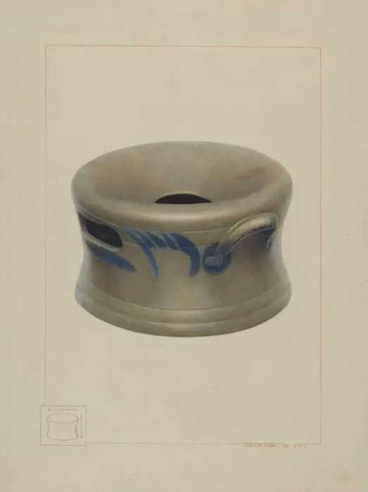 Framed Print : Crockery Cuspidor, c. 1938. Creator: Vincent P. Rosel Framed Print : Crockery Cuspidor, c. 1938. Creator: Vincent P. Rosel