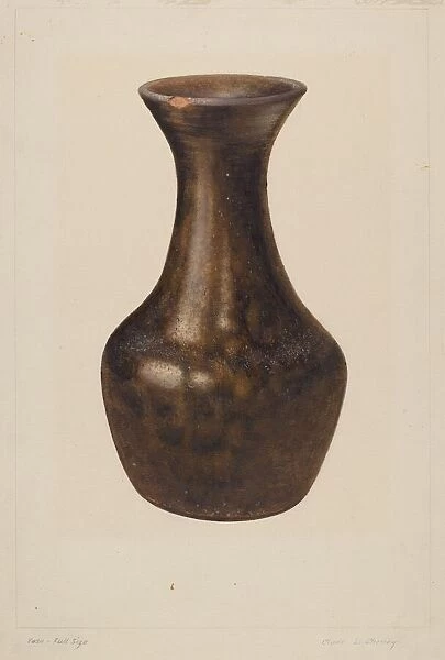 Crockery Flower Vase, c. 1938. Creator: Clyde L. Cheney