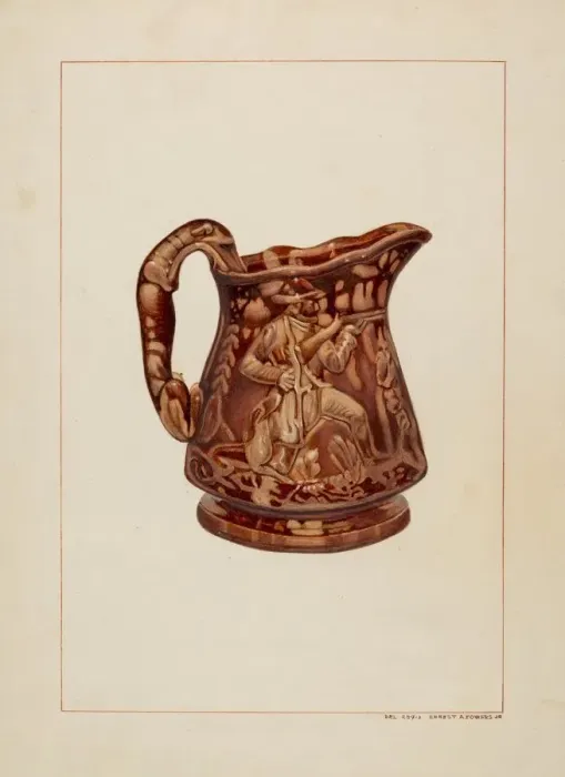 Framed Print : Crockery Pitcher, c. 1938. Creator: Ernest A Towers Jr Framed Print : Crockery Pitcher, c. 1938. Creator: Ernest A Towers Jr