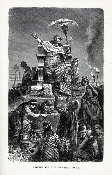Croesus on the Funeral Pyre, 1882. Artist: Anonymous