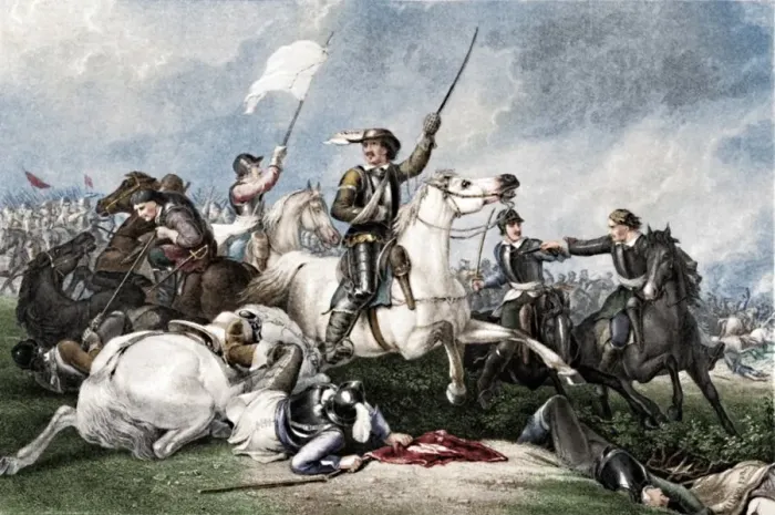 Framed Print : Cromwell at the Battle of Marston Moor, 1886. Artist: John J Crew Framed Print : Cromwell at the Battle of Marston Moor, 1886. Artist: John J Crew