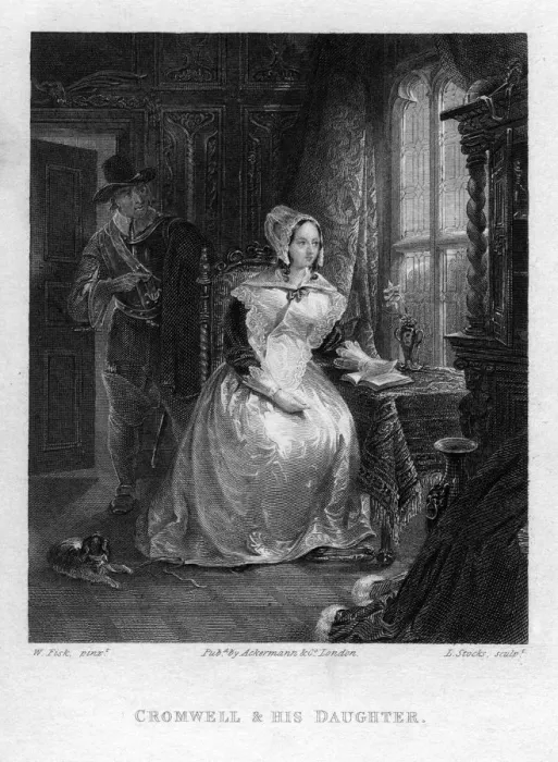 Framed Print : Cromwell and his Daughter, (19th century). Artist: Lumb Stocks Framed Print : Cromwell and his Daughter, (19th century). Artist: Lumb Stocks