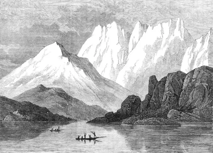 Framed Print : Crooked Reach, Strait of Magellan, 1869. Creator: Unknown Framed Print : Crooked Reach, Strait of Magellan, 1869. Creator: Unknown
