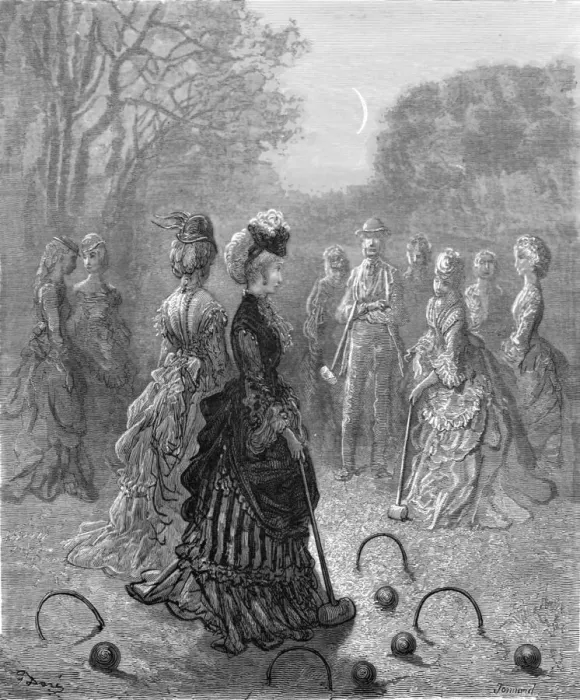 Framed Print : Croquet, 1872. Creator: Gustave Doré Framed Print : Croquet, 1872. Creator: Gustave Doré