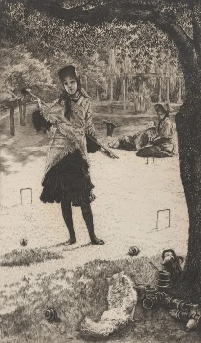 Framed Print : Croquet, 1878. Creator: James Tissot