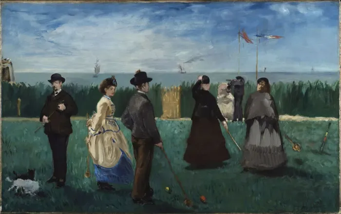 Framed Print : Croquet at Boulogne, c. 1871. Creator: Manet, Edouard (1832-1883) Framed Print : Croquet at Boulogne, c. 1871. Creator: Manet, Edouard (1832-1883)