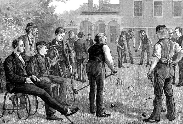 Framed Print : Croquet at the Convalescent Home of St. Bartholomew's Hospital, Highgate, 1873. Creator: Unknown. Croquet at the Convalescent Home of St. Bartholomew's Hospital, Highgate, 1873. Creator: Unknown Framed Print : Croquet at the Convalescent Home of St. Bartholomew's Hospital, Highgate, 1873. Creator: Unknown. Croquet at the Convalescent Home of St. Bartholomew's Hospital, Highgate, 1873. Creator: Unknown