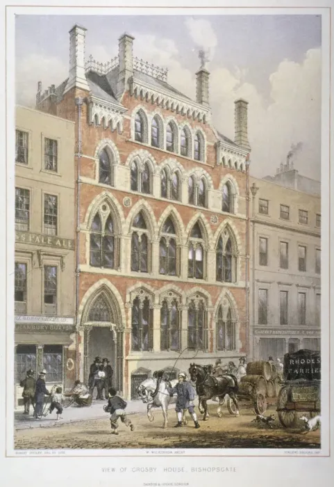 Framed Print : Crosby Hall at no 95 Bishopsgate, City of London, 1860. Artist: Vincent Brooks Framed Print : Crosby Hall at no 95 Bishopsgate, City of London, 1860. Artist: Vincent Brooks