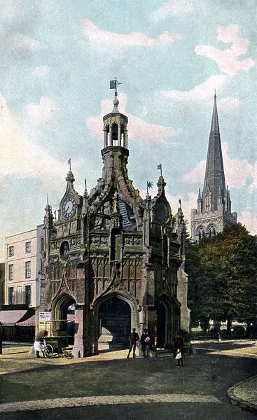 The Cross and Cathedral, Chichester, West Sussex, early 20th century