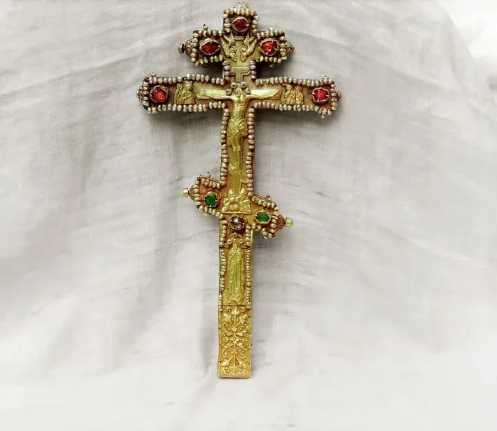 Framed Print : Cross with the likeness of the Holy Martyr Ipatii, vestry of the Ipatievsky Monastery, Kostroma, 1911 Creator: Sergey Mikhaylovich Prokudin-Gorsky Framed Print : Cross with the likeness of the Holy Martyr Ipatii, vestry of the Ipatievsky Monastery, Kostroma, 1911 Creator: Sergey Mikhaylovich Prokudin-Gorsky