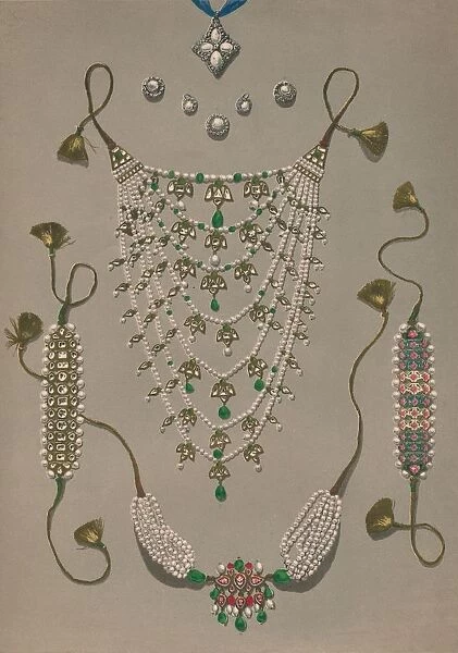 Cross Pendant Brooches & Earrings, Suite of Indian Ornaments, 1863. Artist: Robert Dudley